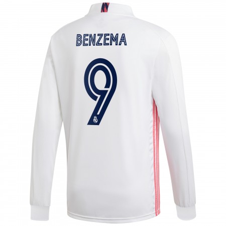 Billige Fotballdrakter Real Madrid Karim Benzema 9 Hjemmedraktsett 2020/21 Langermet